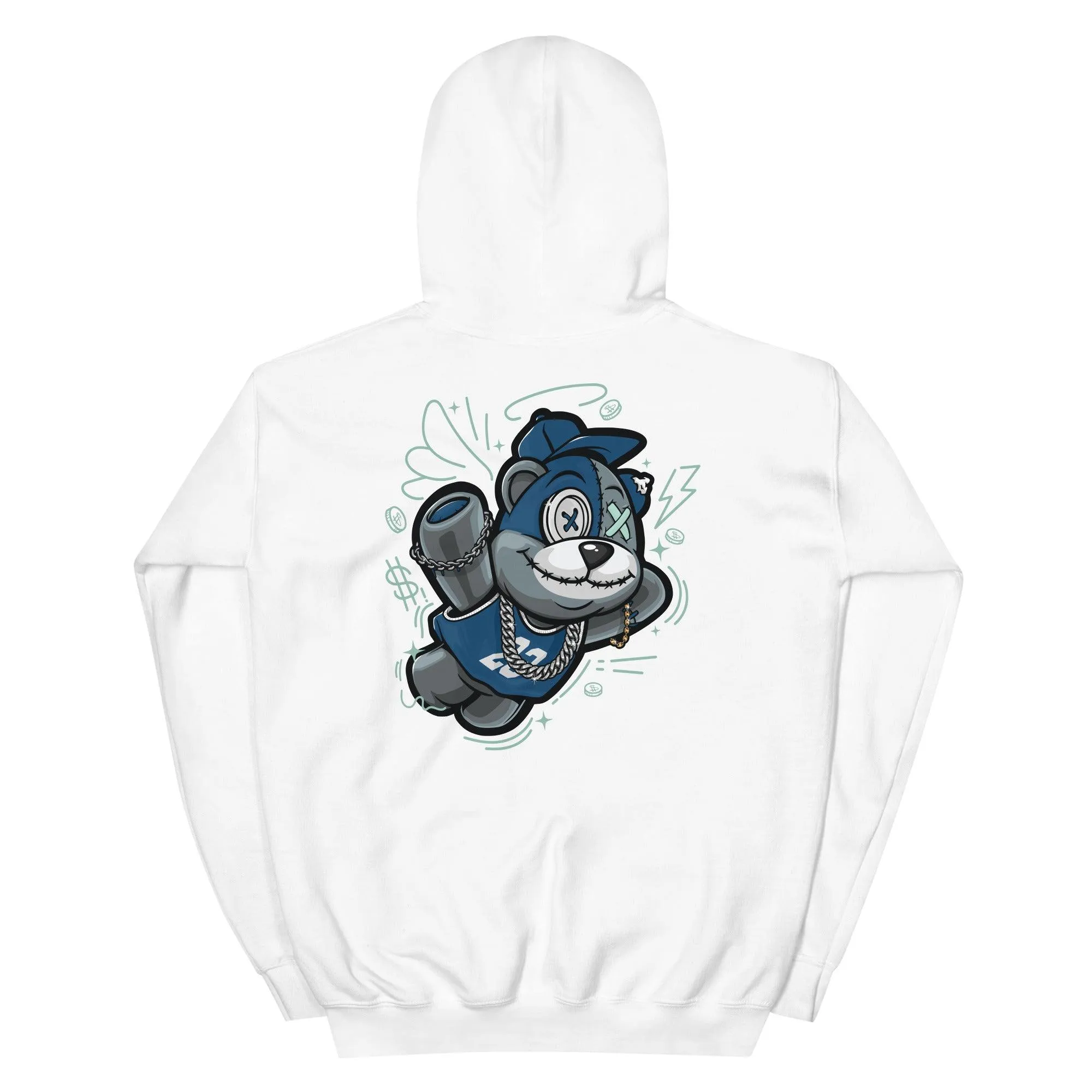 1 Mid Mystic Navy Mint Foam Hoodie Slam Dunk Bear