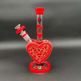 10 Pulsar Victorian Valentine's Day Glow in the Dark Water Pipe | 14mm F