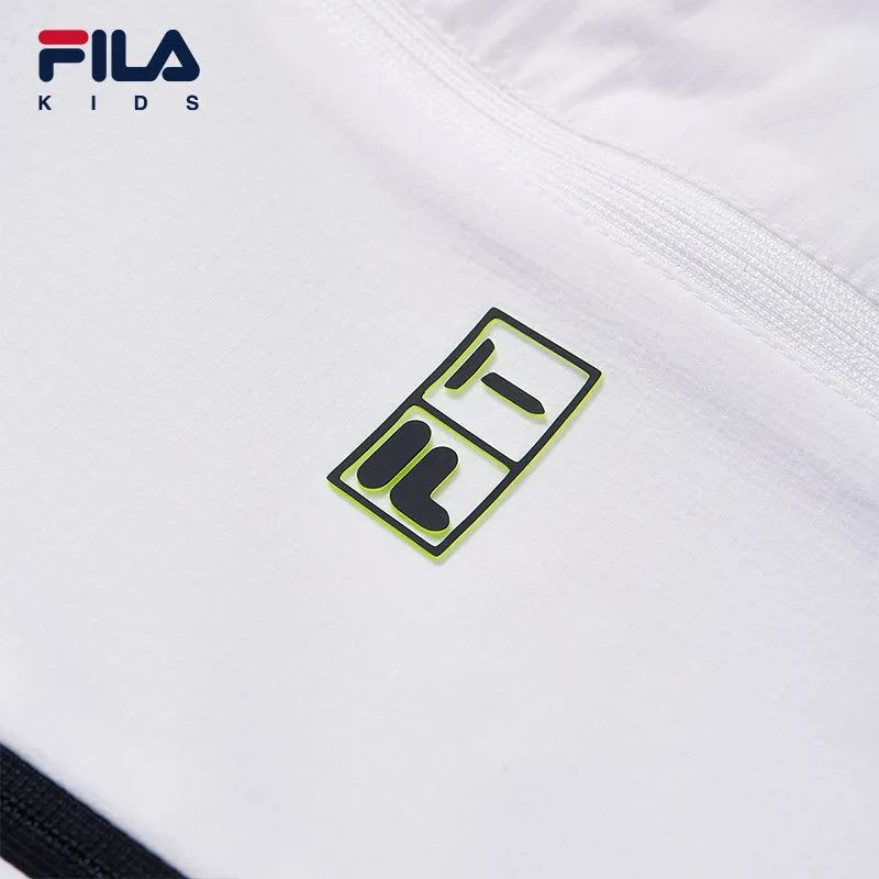 (130-170cm) FILA KIDS PERFORMANCE GOLF Boy's Sun-proof Jacket in White