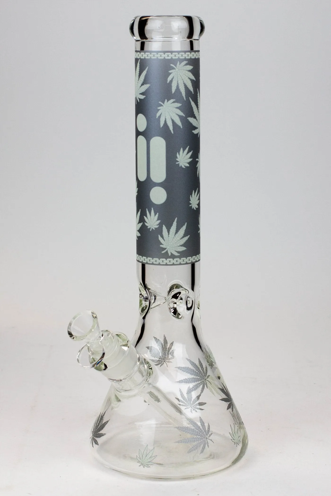 14" Infyniti Leaf Glow in the dark 7 mm glass bong