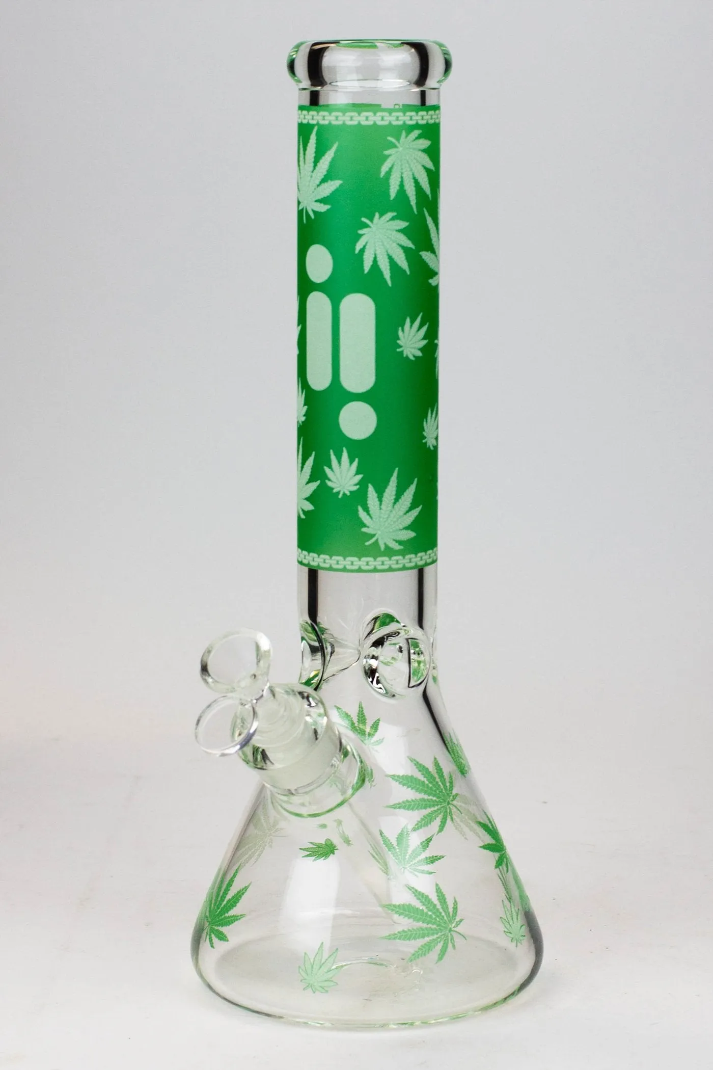 14" Infyniti Leaf Glow in the dark 7 mm glass bong