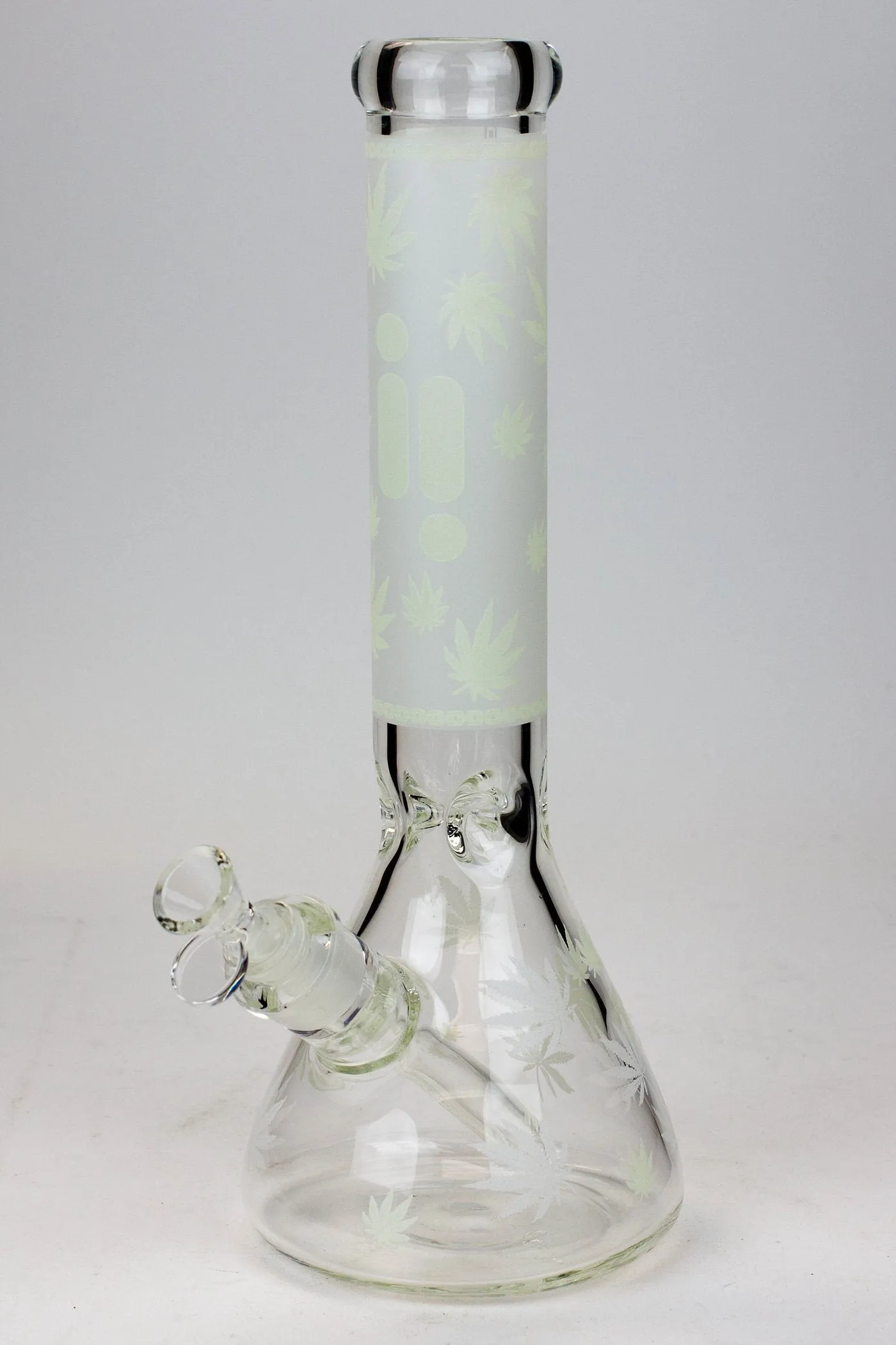 14" Infyniti Leaf Glow in the dark 7 mm glass bong