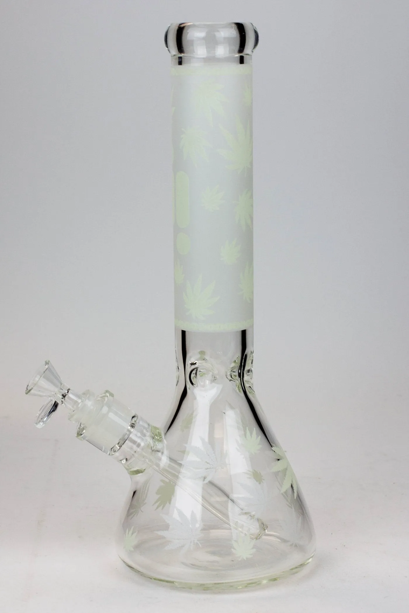 14" Infyniti Leaf Glow in the dark 7 mm glass bong