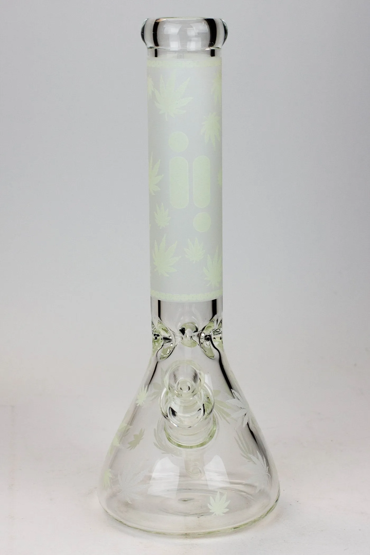 14" Infyniti Leaf Glow in the dark 7 mm glass bong