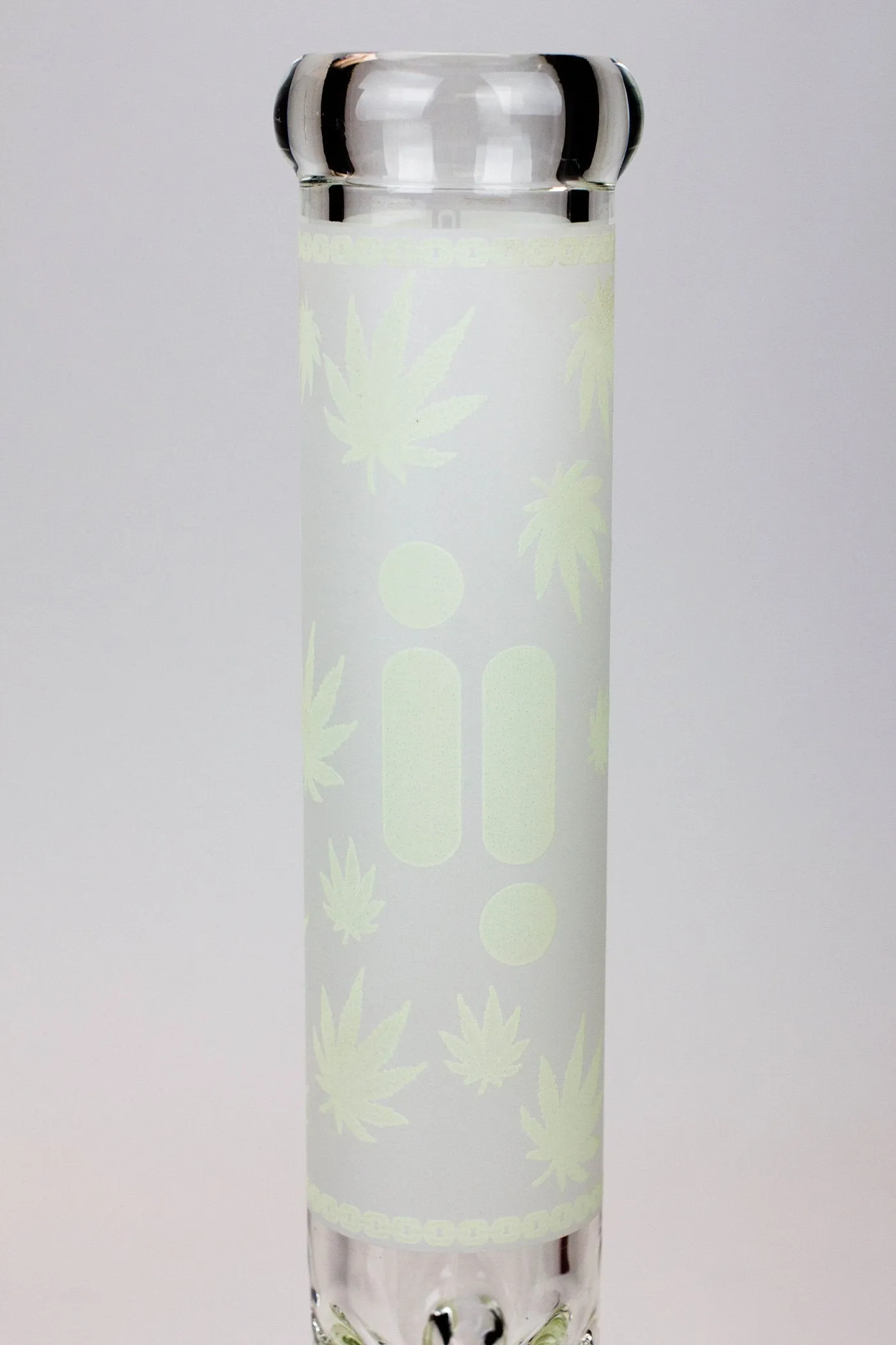 14" Infyniti Leaf Glow in the dark 7 mm glass bong