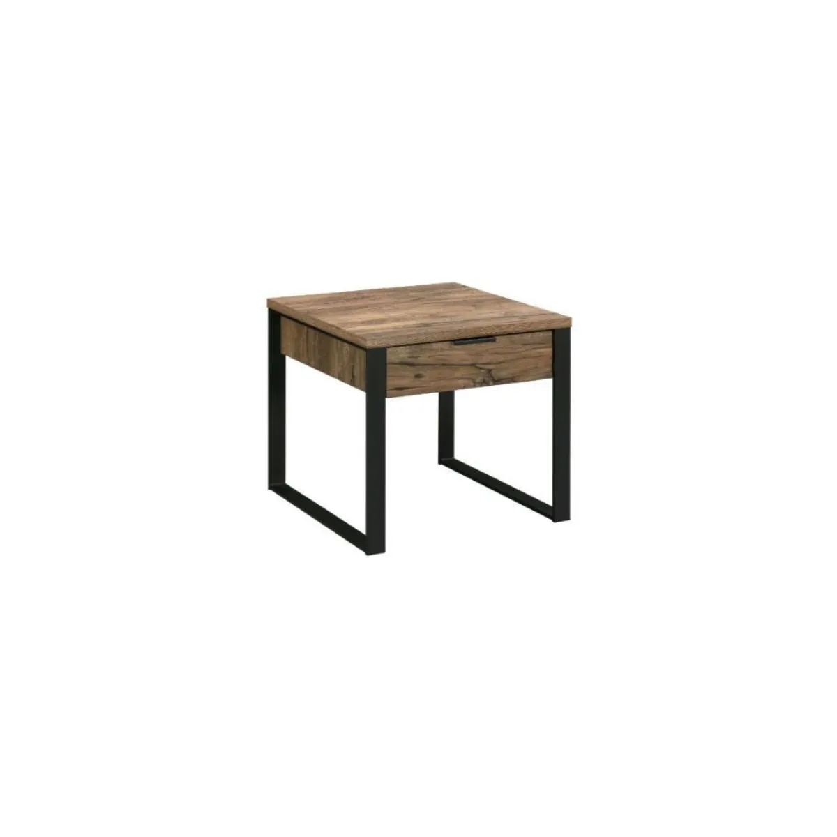 22" Black And Weathered Oak Square End Table With Drawer By Homeroots