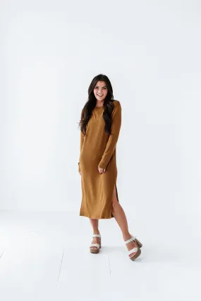 Brandi Knit Maxi Dress in Pale Brown