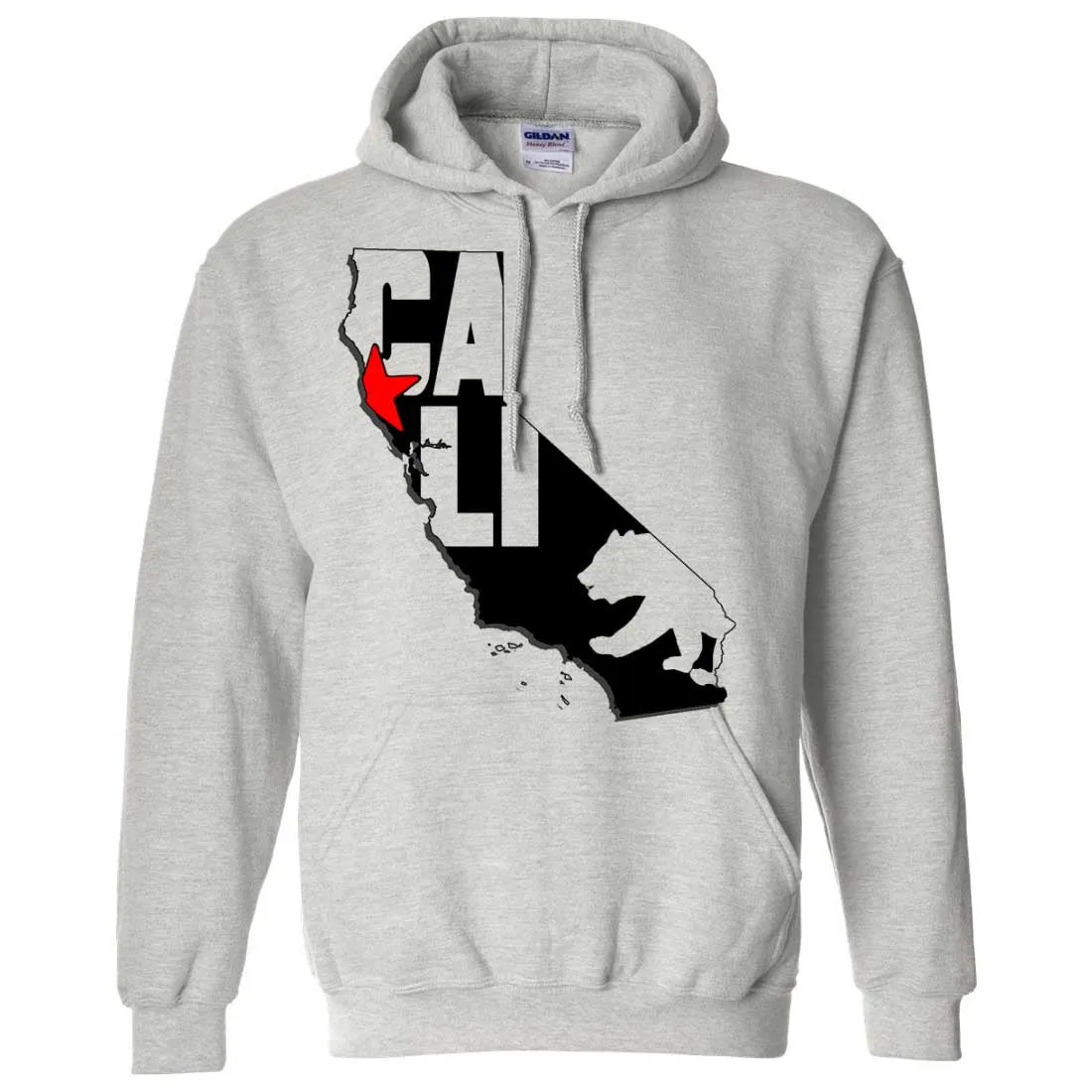 Cali Map Silhouette Outline Sweatshirt Hoodie