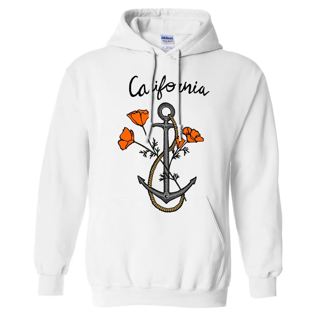 California Anchor Poppies Sweatshirt Hoodie