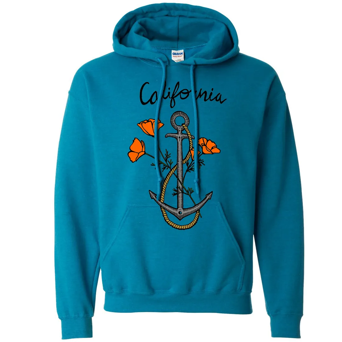 California Anchor Poppies Sweatshirt Hoodie