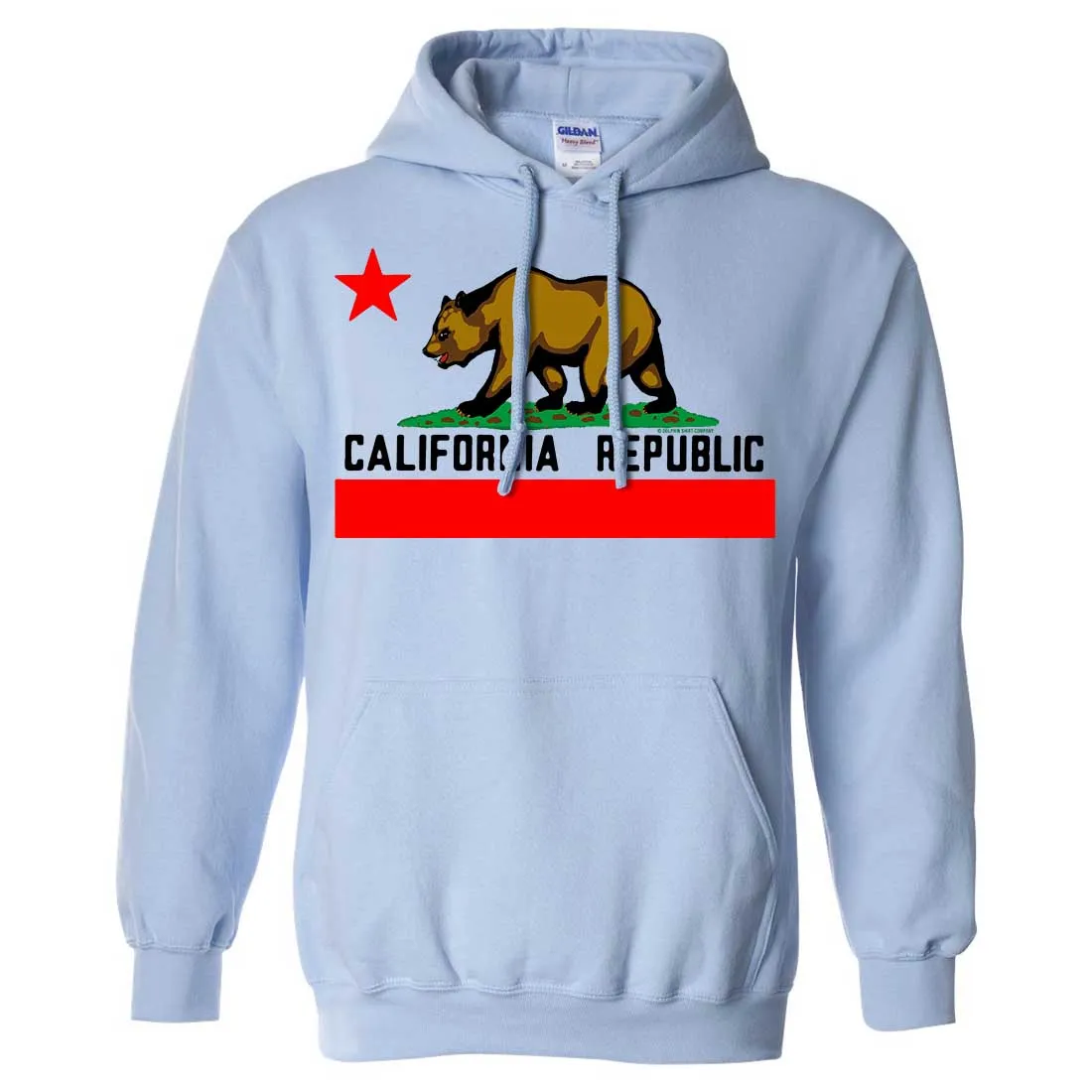 California Republic Borderless Bear Flag Black Text Sweatshirt Hoodie