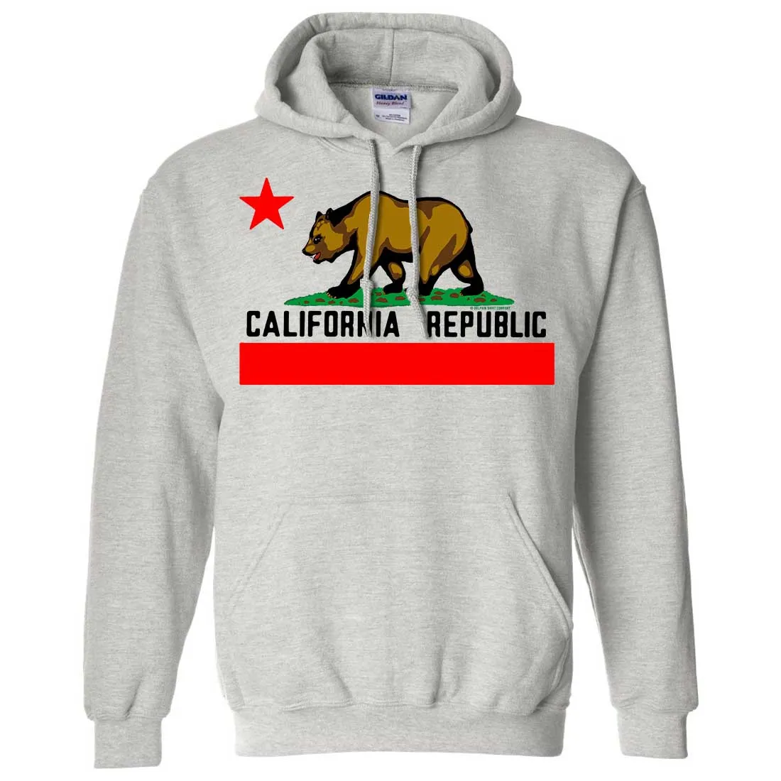 California Republic Borderless Bear Flag Black Text Sweatshirt Hoodie