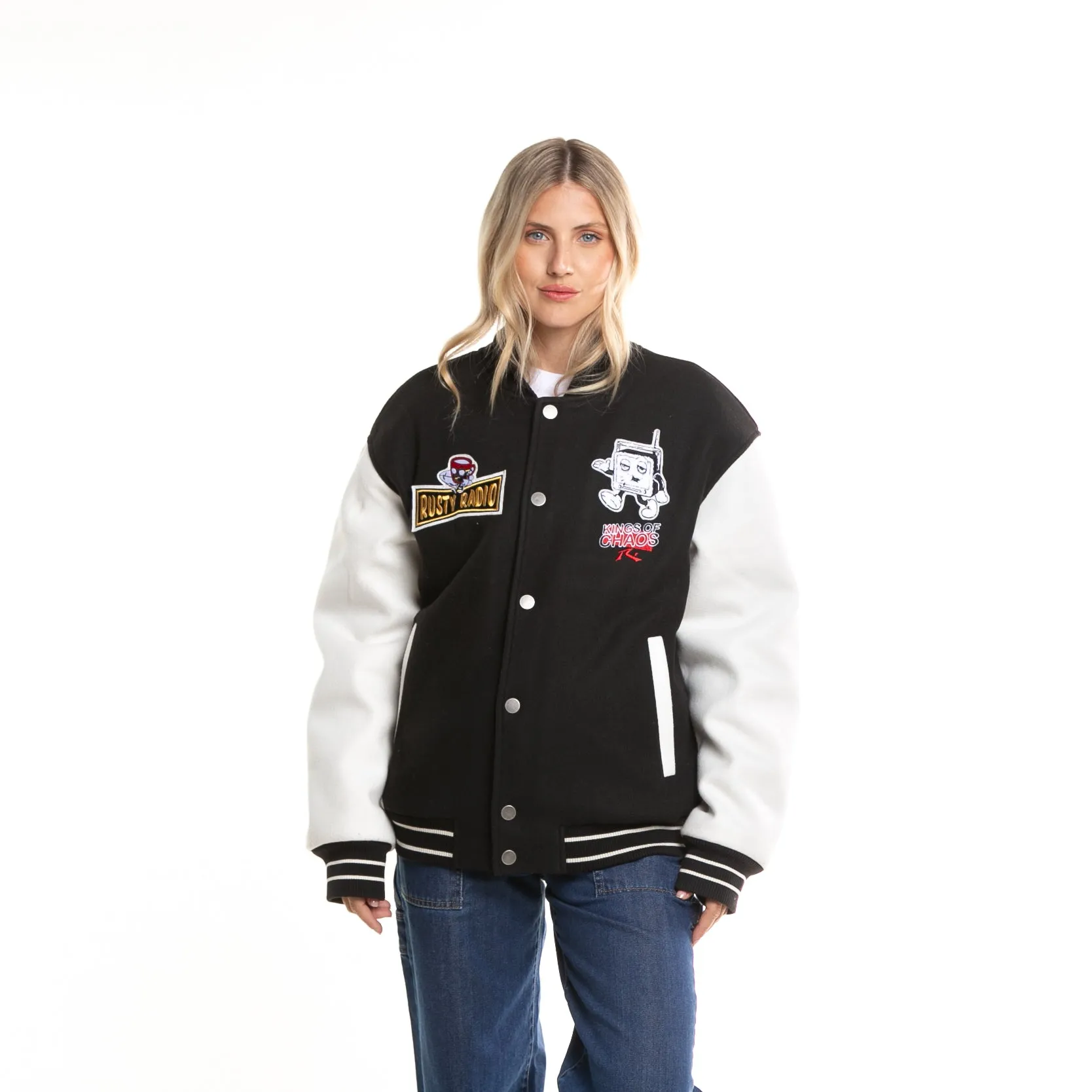 Campera Abrigo Rusty Varsity Jk Unisex* Black