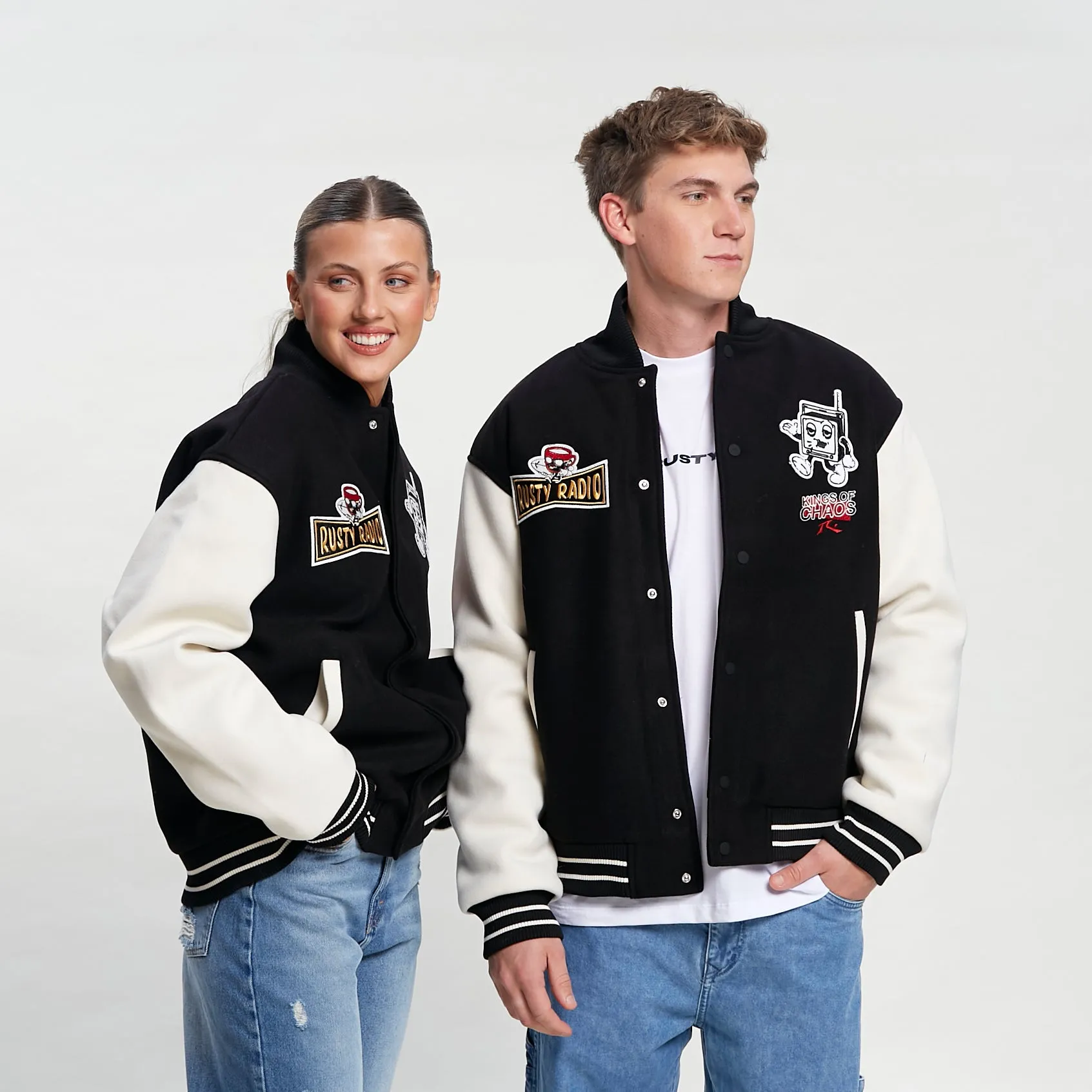 Campera Abrigo Rusty Varsity Jk Unisex* Black