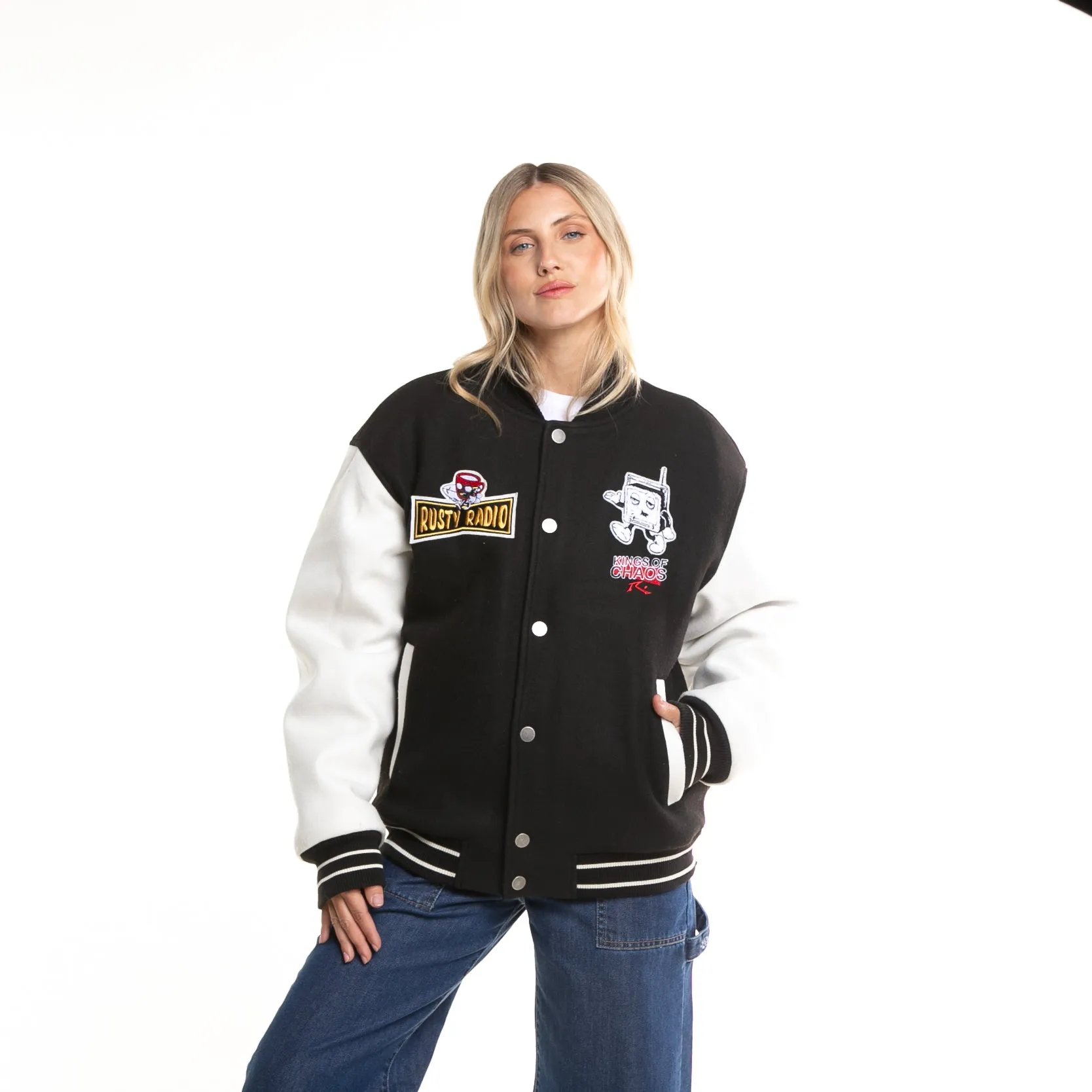 Campera Abrigo Rusty Varsity Jk Unisex* Black