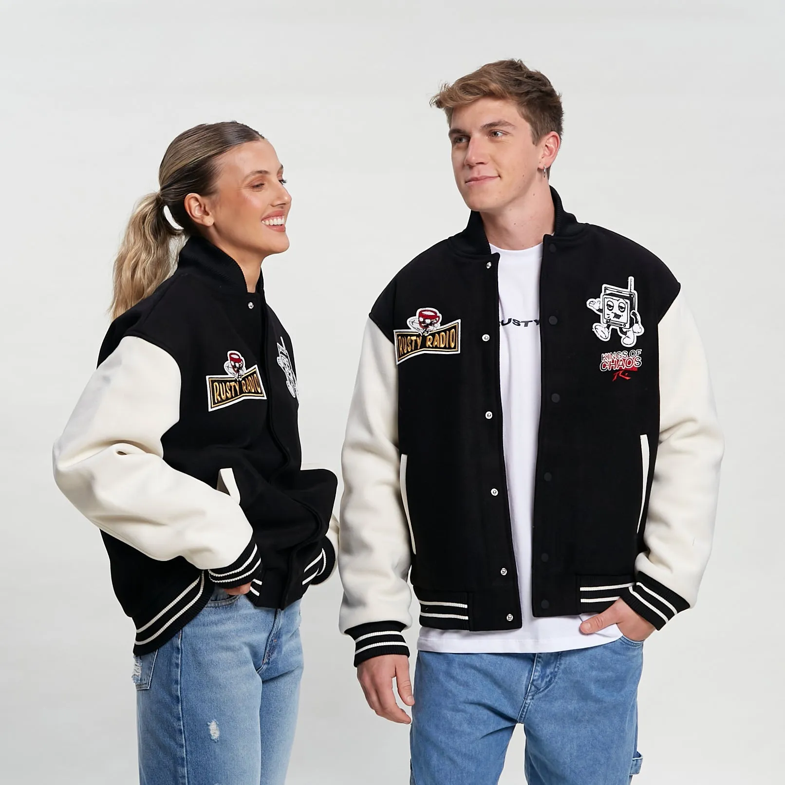 Campera Abrigo Rusty Varsity Jk Unisex* Black