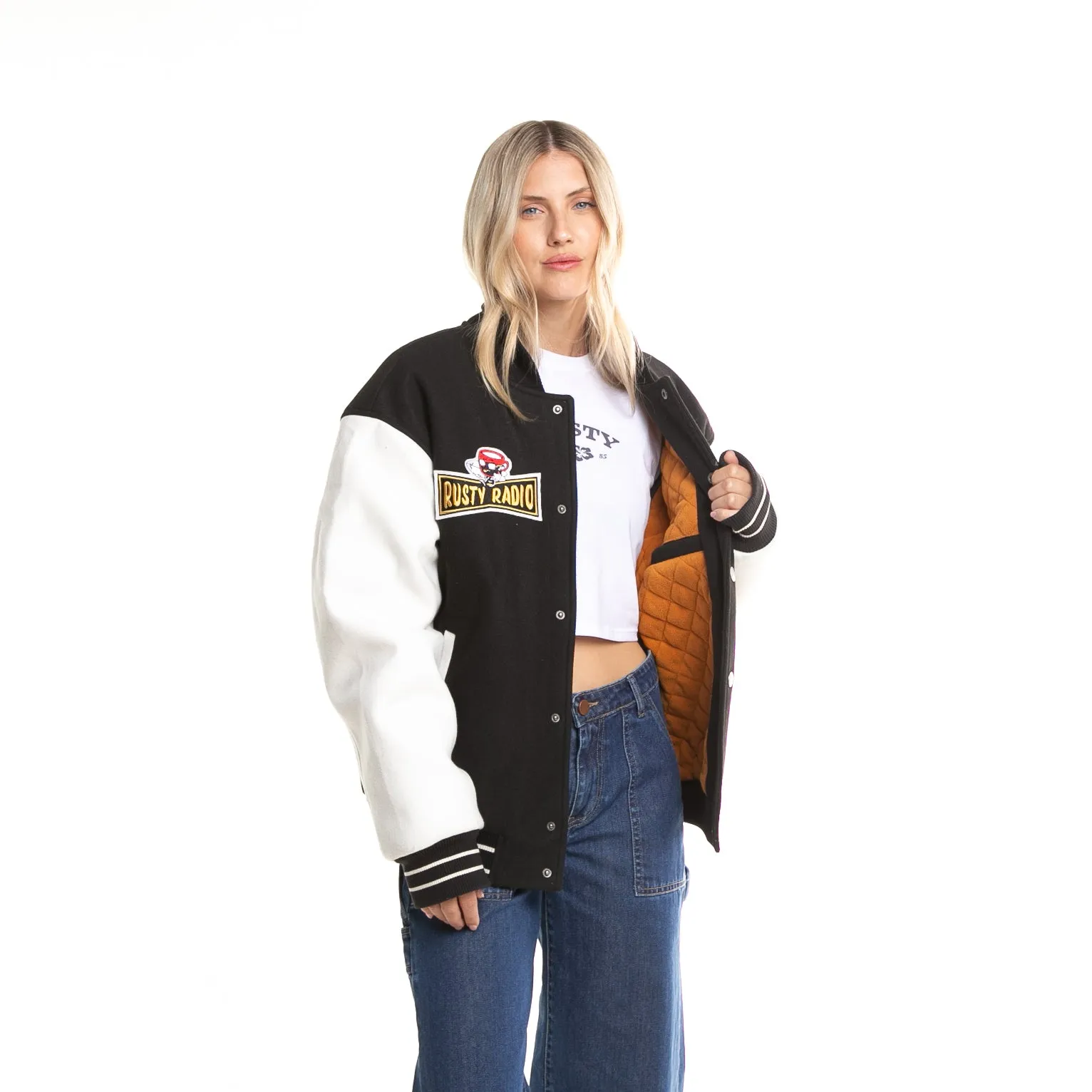 Campera Abrigo Rusty Varsity Jk Unisex* Black