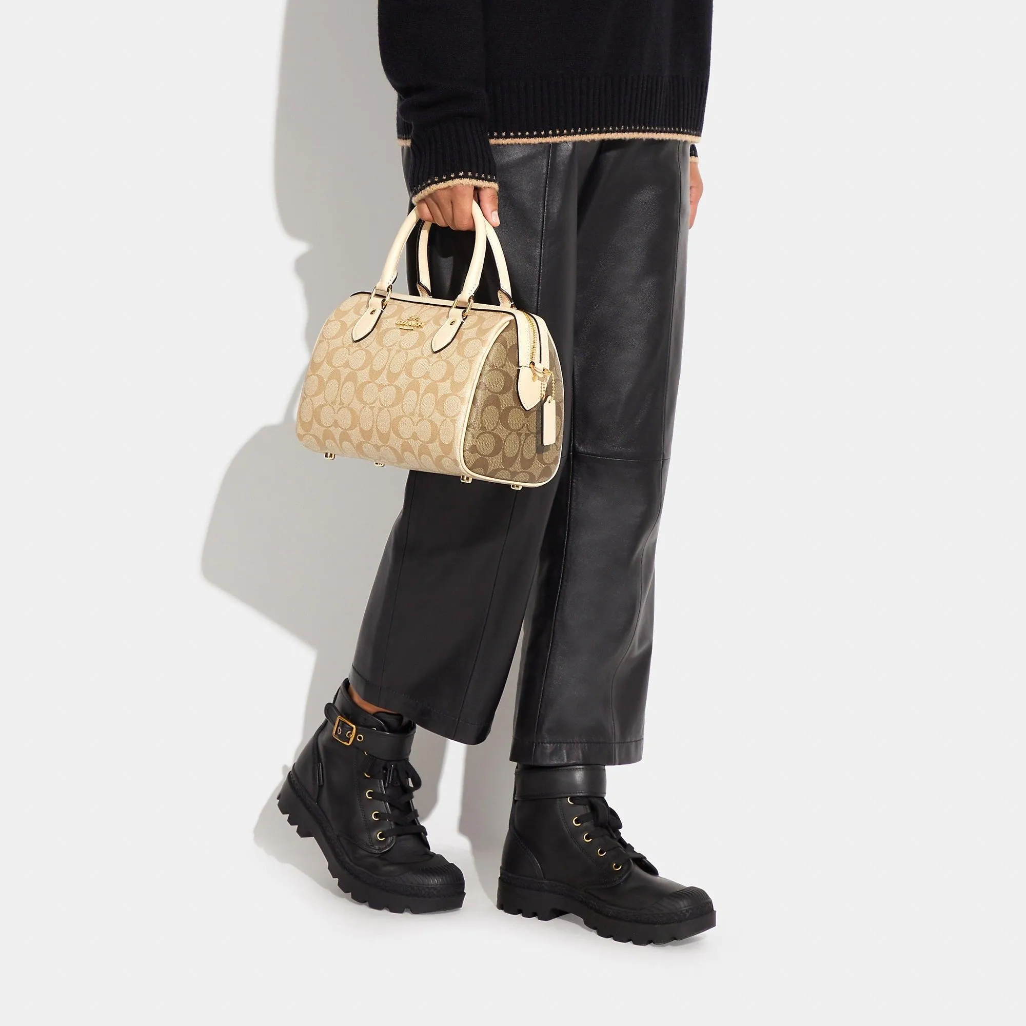 Coach Outlet Rowan Satchel In Blocked Signature Canvas