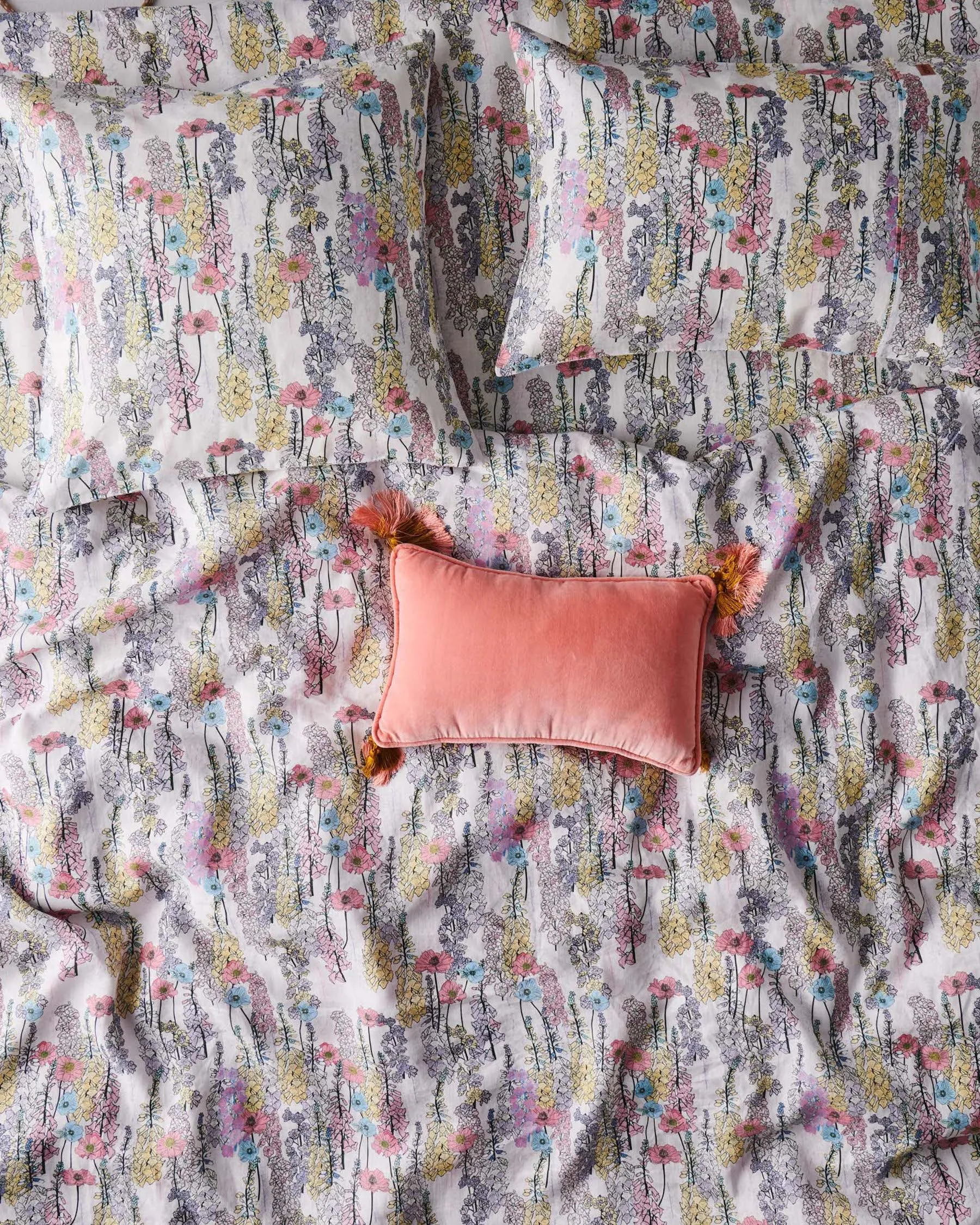 Foxglove Forever Linen Quilt Cover