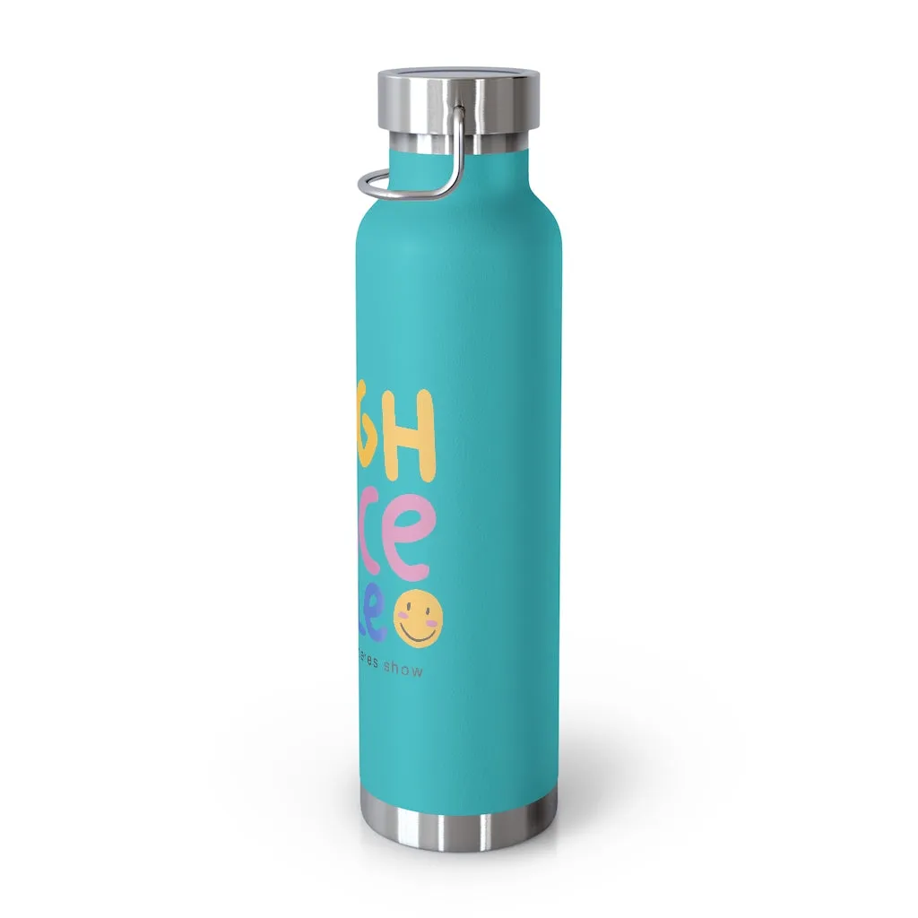 Laugh. Dance. Smile Insulated Bottle-Turquoise