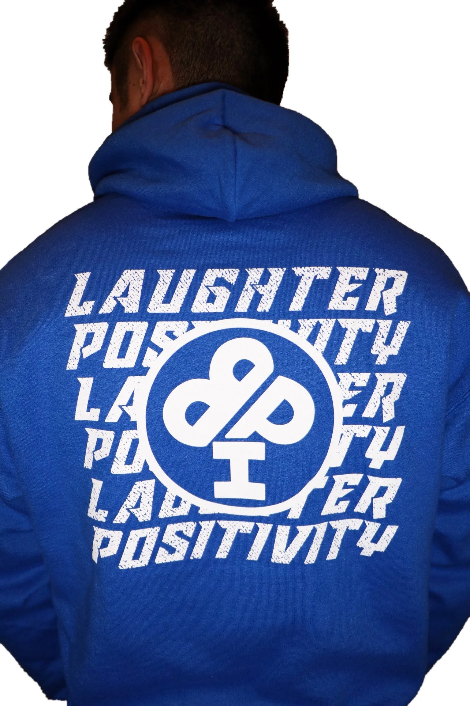 Laughter and Positivity Cotton Hoodie in Blue, Green or White