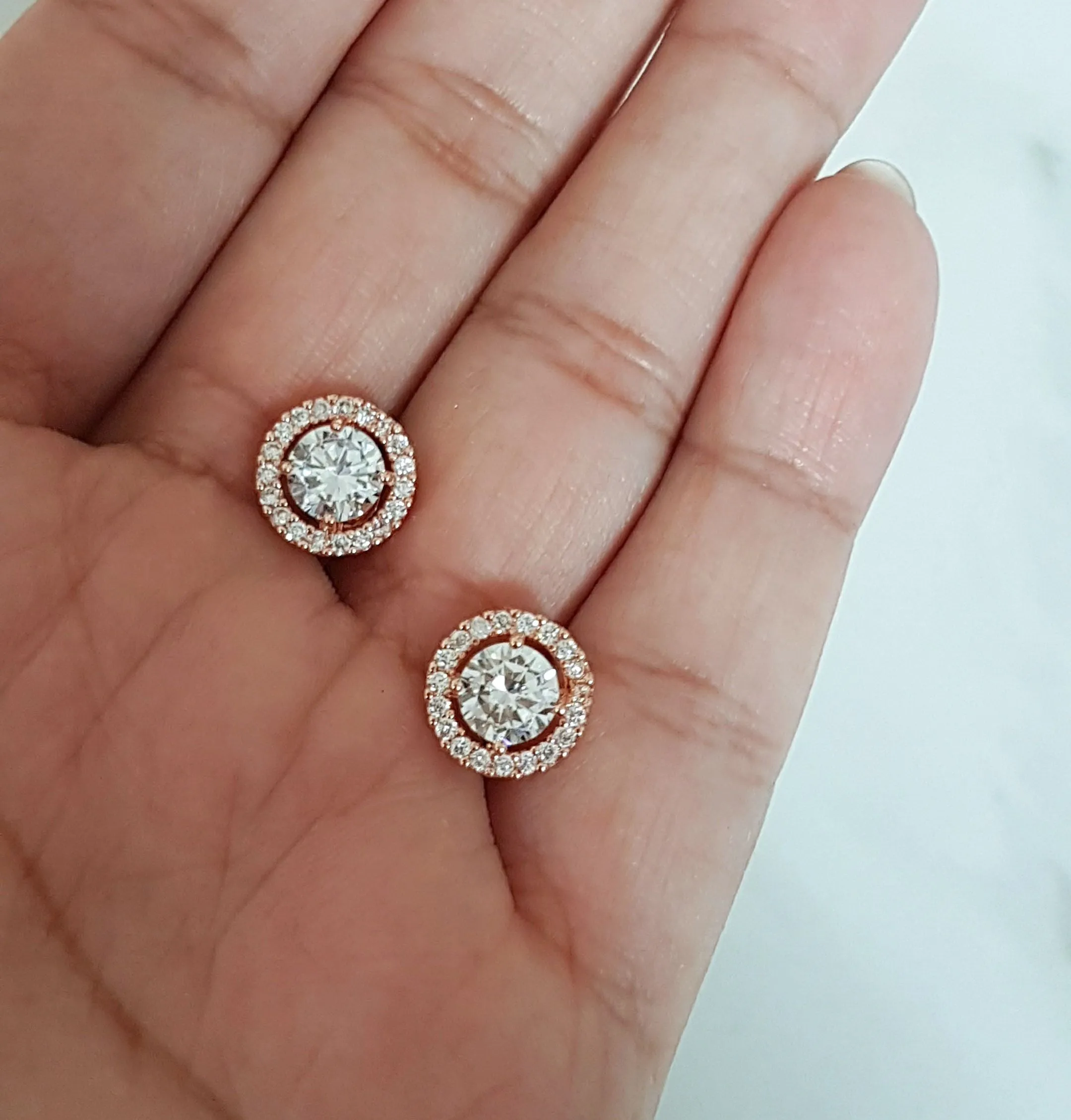 LYLA Halo Stud Earrings ( Silver / Gold / Rose Gold)