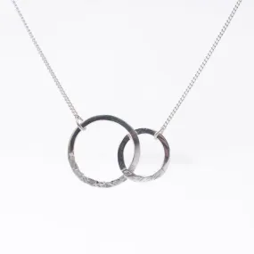 Matte Silver Double Hand Hammered Necklace