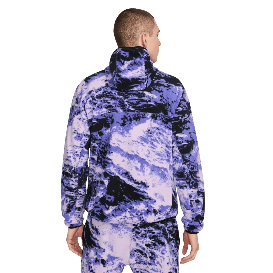 Men's Nike ACG "Wolf Tree" Allover Print Fleece Hoodie - Lilac Bloom/Black/Summit White