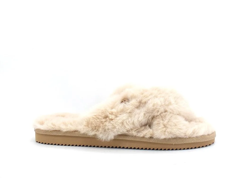 MICHAEL KORS Lala Slipper Ciabatta Pelo Camel 40R1LAFP1D