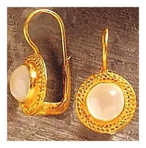 Moonstone Circle Earrings