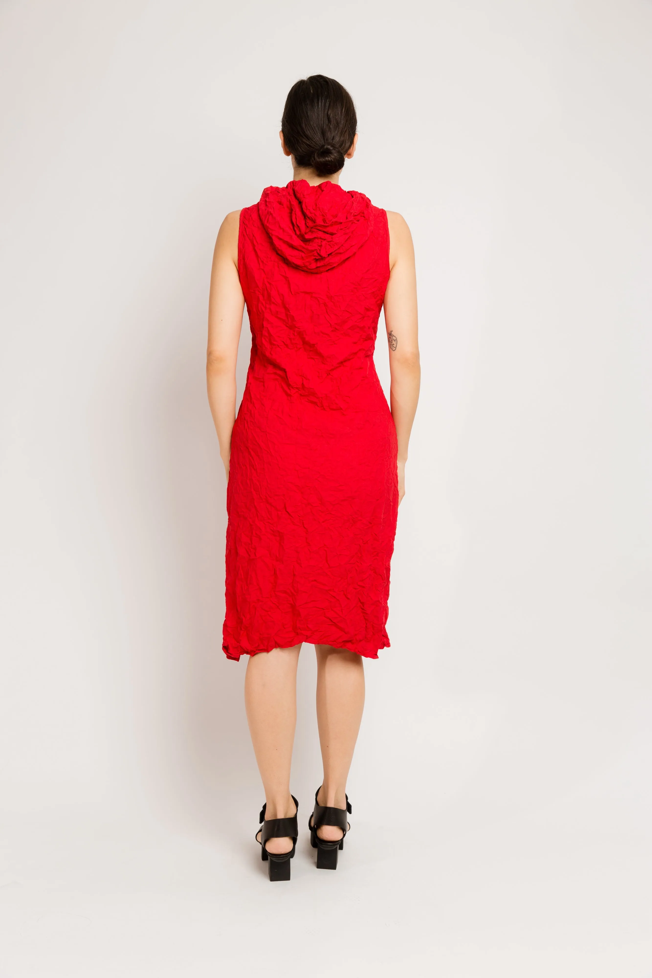 Moth Hoodie Dress | Tomato