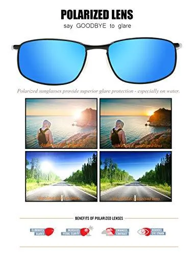 MROYALE™ 2-Pack Polarized 'Curve Wrap' Metal Sunglasses -  Men's Sports, UV400, Case