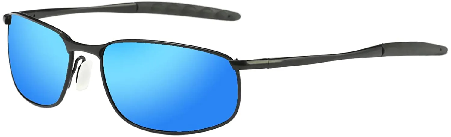 MROYALE™ 2-Pack Polarized 'Curve Wrap' Metal Sunglasses -  Men's Sports, UV400, Case