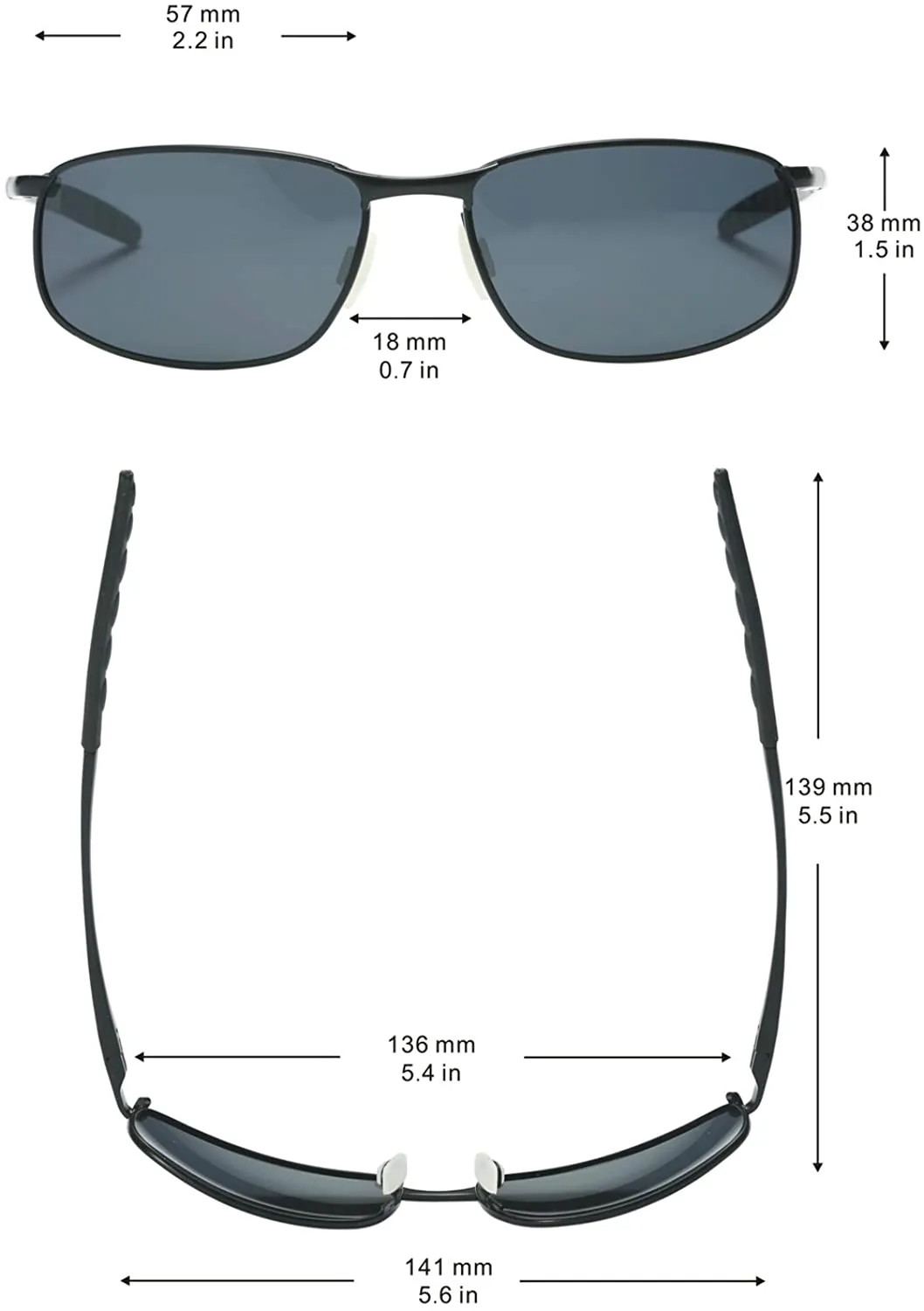 MROYALE™ 2-Pack Polarized 'Curve Wrap' Metal Sunglasses -  Men's Sports, UV400, Case