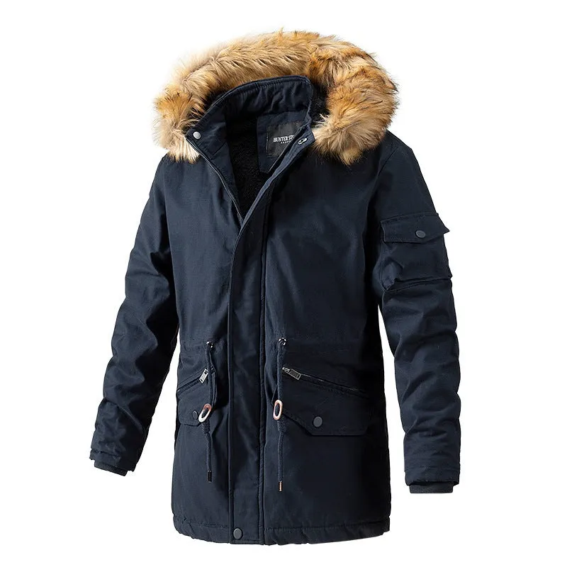 Outdoor Washing Jacket Thickened Men's Long Coat