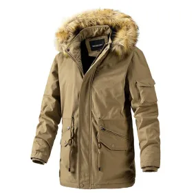 Outdoor Washing Jacket Thickened Men's Long Coat