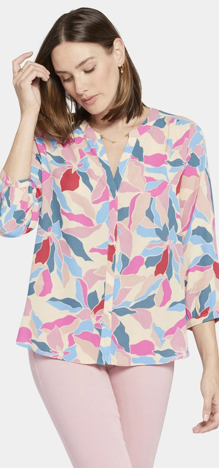 Pintuck Blouse Grafische Print | Graceway