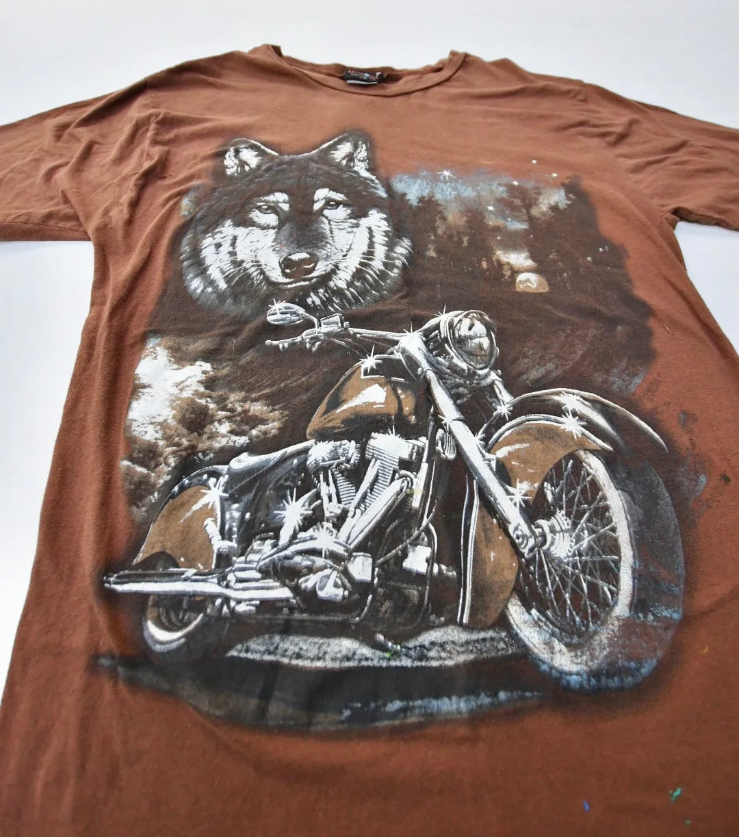 Secondhand Wolf & Motorcycle T-Shirt