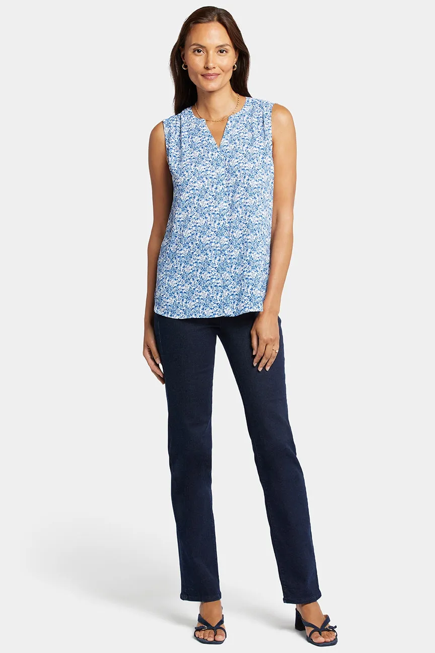 Sleeveless Pintuck Blouse Bloemenprint | Olenia