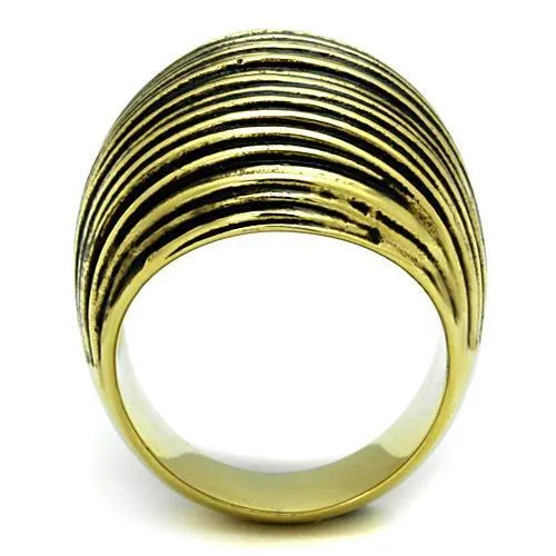 TK1711 IP Gold(Ion Plating) Stainless Steel Ring with Epoxy in Jet