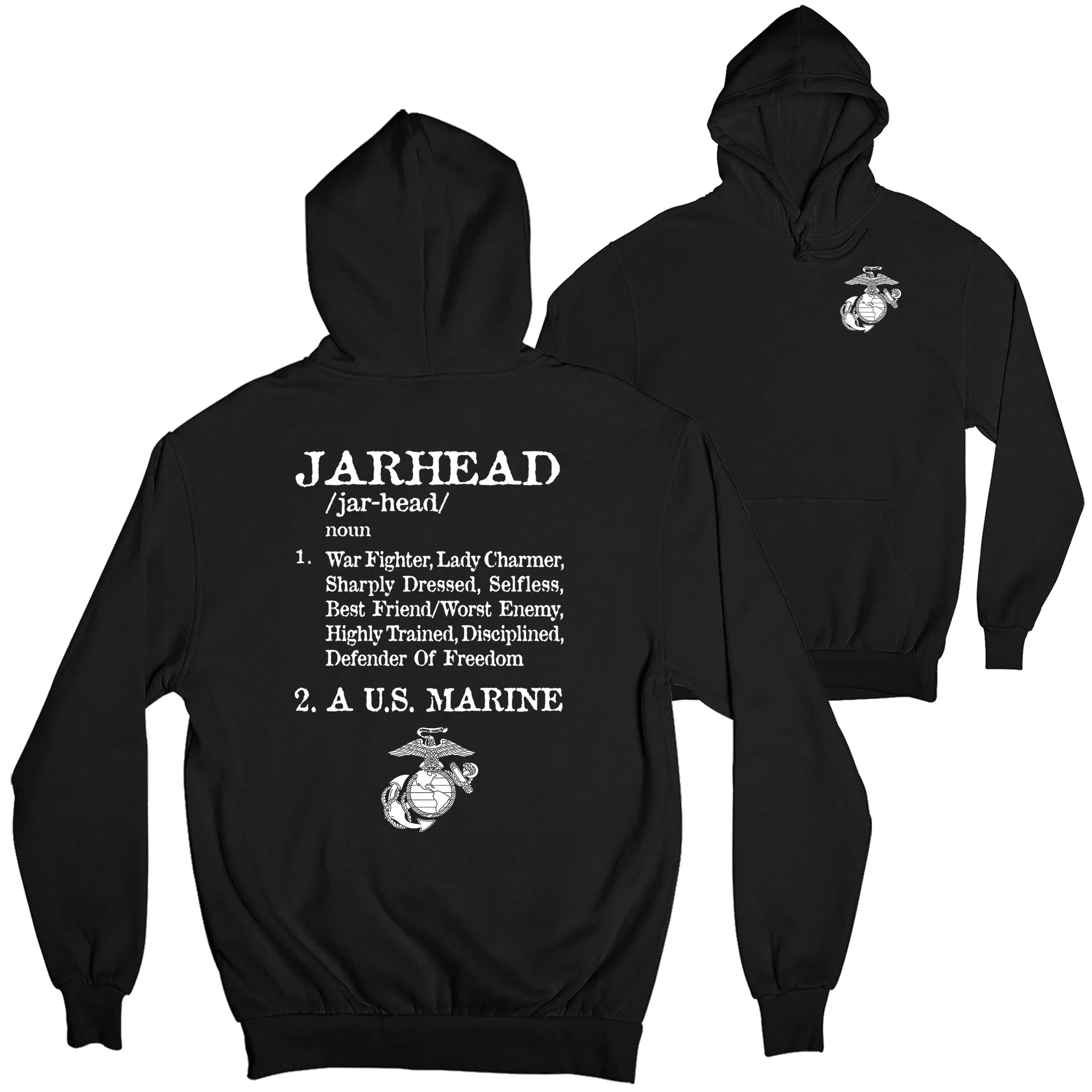 White Jarhead 2-Sided Hoodie